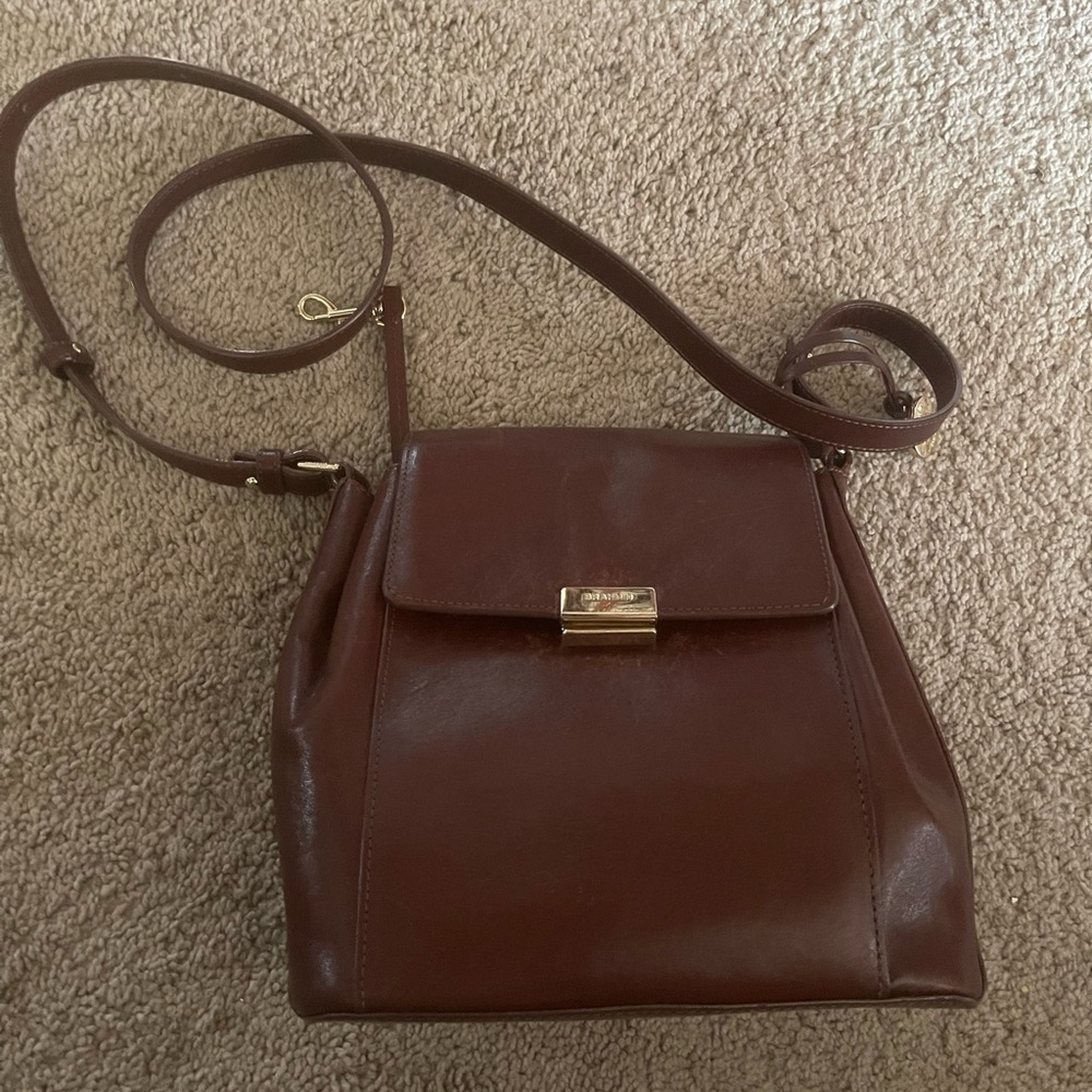 Brahmin Margo Brown Leather Crossbody Bag